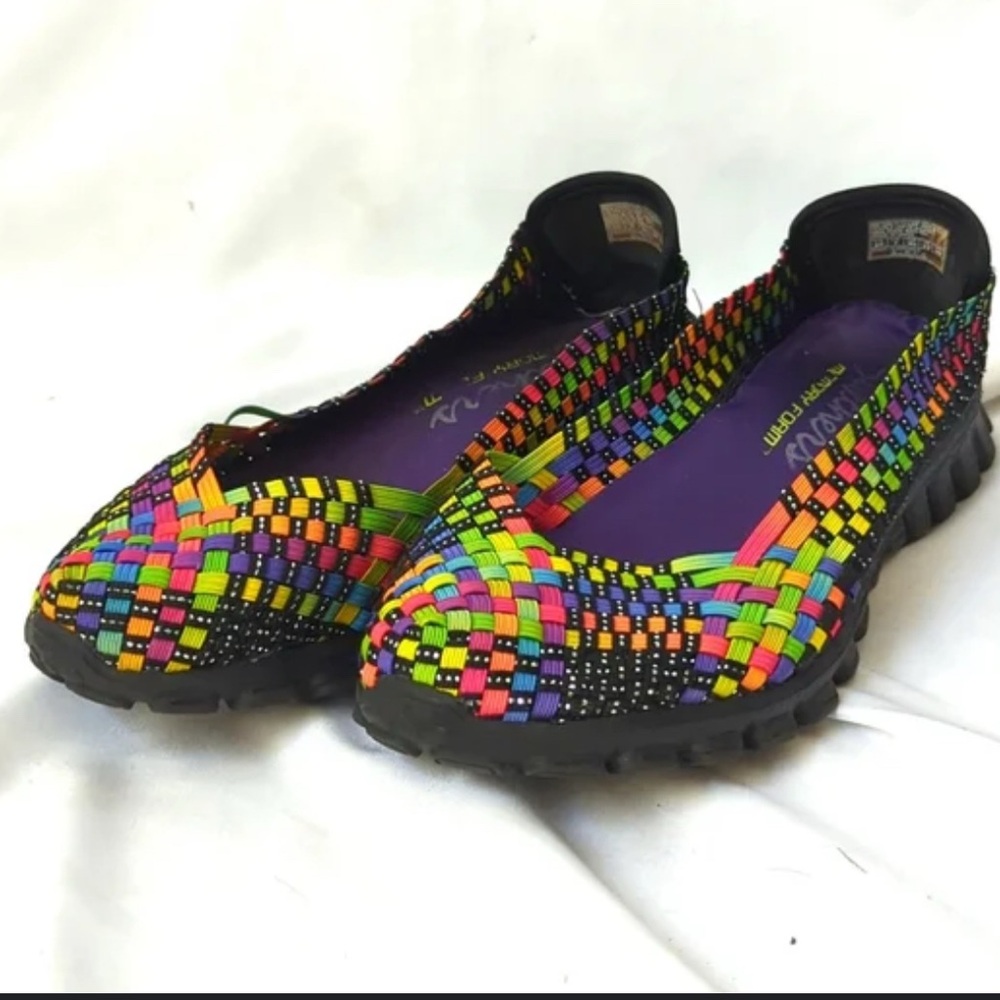Skechers EZ Flex 2 Delphi Lightweight Memory Foam Multicolor Slip On Shoes 9